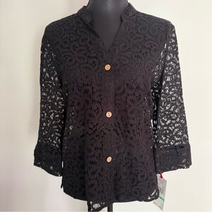 Ruby Rd. Elegant Black Lace Jacket